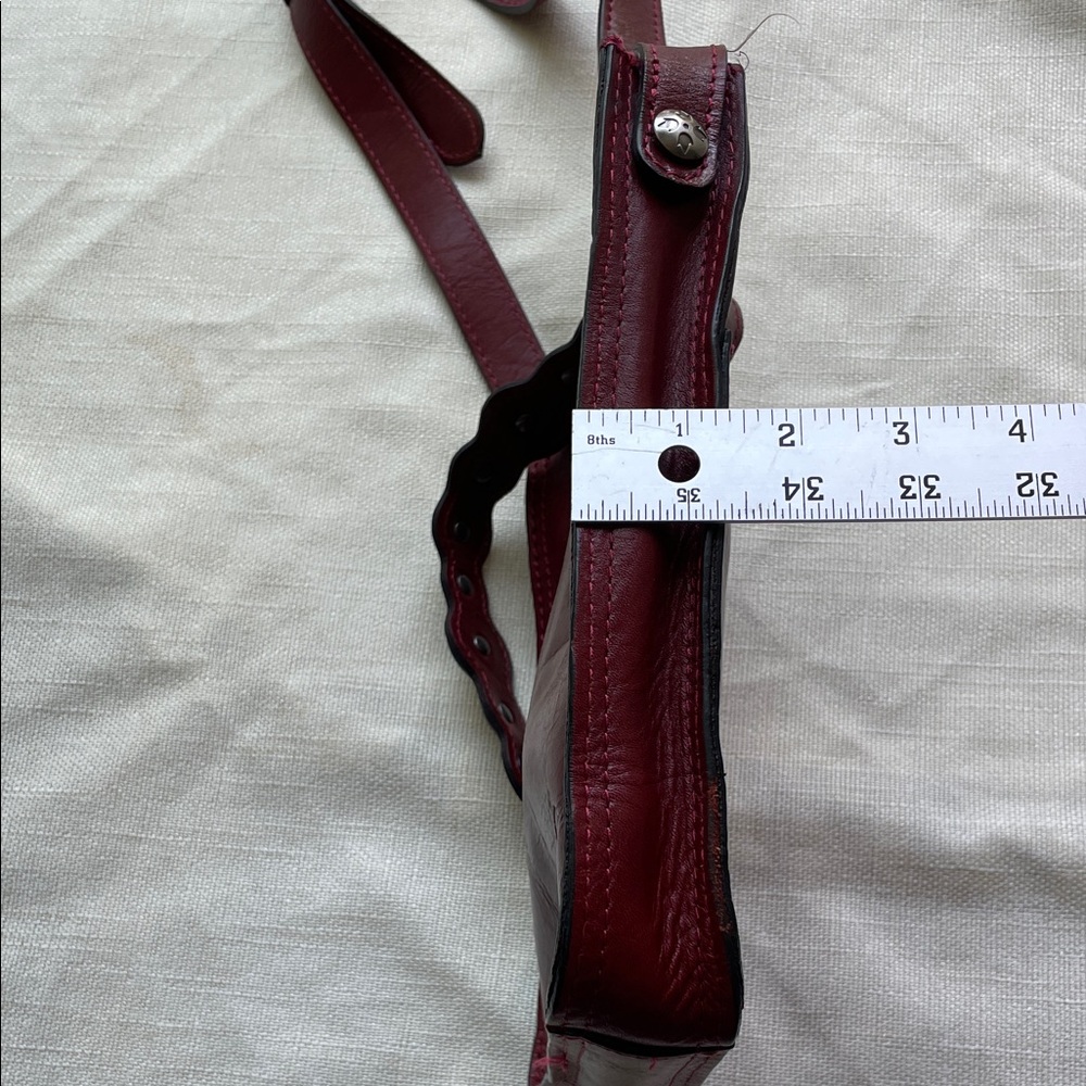 Patricia Nash Red Leather Crossbody Bag with Coin Accents - Picture 9 of 13